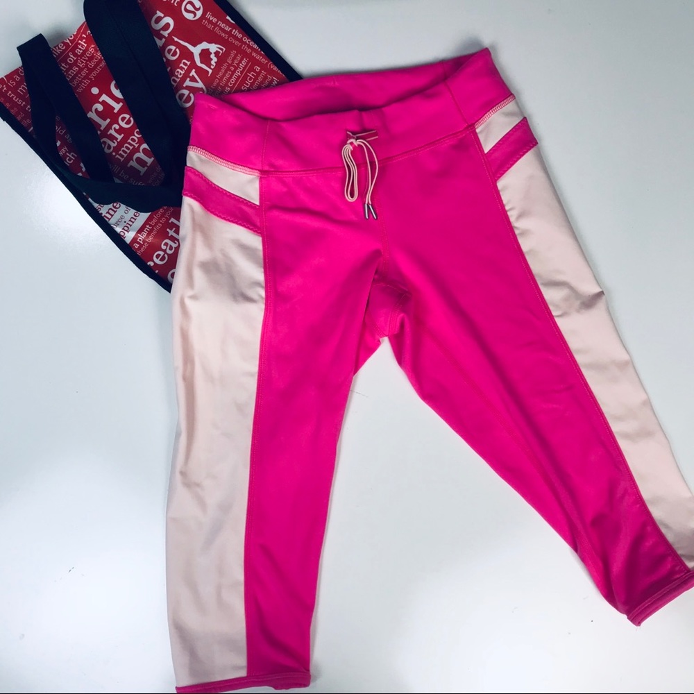 Lululemon Parfait Pink Heat it Up Crops NWOT Sz 6